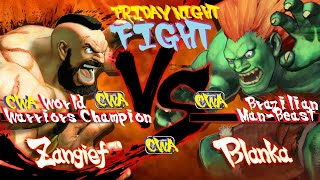 ULTRA Street Fighter IV XBOX 360XBOX One CWAs FRIDAYNIGHTFIGHT Zangiefc vs Blanka [upl. by Cottle]