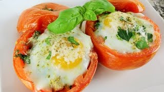 Tomates Rellenos Con Huevos Al Horno  Receta Facil y Delisiosa [upl. by Edac684]