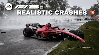 F1 23 𝗥𝗘𝗔𝗟𝗜𝗦𝗧𝗜𝗖 CRASH COMPILATION 💥 1 [upl. by Yatnahs]