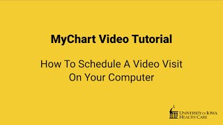 MyChart How To Schedule A Video Visit On Your Computer [upl. by Eentruok718]