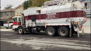 Yucaipa Disposal Burrtec Autocar ACX Amrep 1935 on his Friday route [upl. by Tesler39]