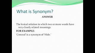 WHAT IS SYNONYM WHAT IS ANTONYMWHAT ARE GRADABLE ANTONYMSWHAT ARE NONGRADABLE ANTONYMS [upl. by Lolita]