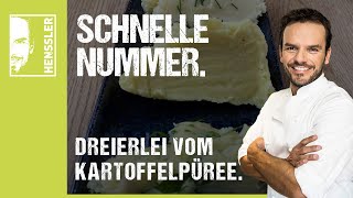 Schnelles Dreierlei vom KartoffelpüreeRezept von Steffen Henssler [upl. by Cohla]