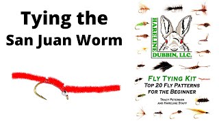 Fly Tying the San Juan Worm Fly  Hareline Fly Tying Kit [upl. by Aikym]