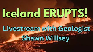 Geology Professor Shawn Willseys Iceland Eruption Livestream [upl. by Nohshan400]