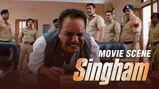 Singham Ajay Devgn takes on Corrupt Officer and Politician  Actionpacked Movie Clip [upl. by Oflodur]