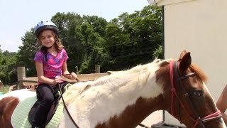 First Horseback Riding Lesson  Crazy8Family [upl. by Enoved]