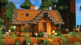 Minecraft Easy Spruce Starter House Cinematic Tutorial [upl. by Franny]