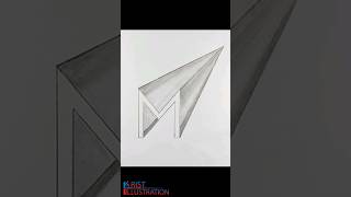 how to draw 3d letter m 3d drawing 3dartist lettering [upl. by Rayna]