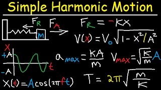 Simple Harmonic Motion Mass Spring System  Amplitude Frequency Velocity  Physics Problems [upl. by Leopoldeen794]