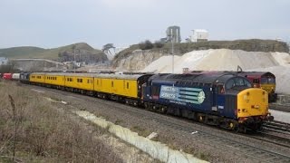 37601 TNT 37607 on 1Q41 Derby RTC  Crewe CS Test Train  PF Buxton URS amp Dove Holes 11042016 [upl. by Moht]