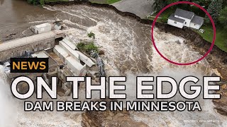 NEWS Dam of Blue Earth River in South Minnesota partially breaks  No evacuation plans for Mankato [upl. by Aikemal897]