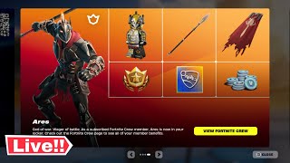 🔴 ARES CREW SKIN FORTNITE ITEM SHOP LIVE Today Fortnite Chapter 5 [upl. by Goar]