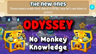 Odyssey Hard Mode  No Monkey Knowledge  BTD6 Tutorial  The New Ones [upl. by Feingold373]