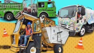 Trucks that Clean Handyman Hal Trucks for Kids [upl. by Eldwun]