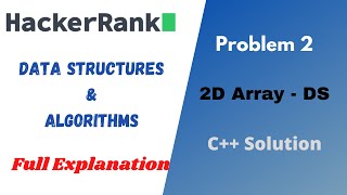 2D ArrayDS  Hackerrank Solution  Problem Solving  Data Structures  Arrays  C Solution [upl. by Qiratla53]