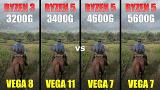 Ryzen 3 3200G vs Ryzen 5 3400G vs Ryzen 5 4600G vs Ryzen 5 5600G  5 Games Tested in 2023 [upl. by Nette]