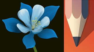 How to paint a flower with Autodesk Sketchbook Mobile [upl. by Ahsaret]