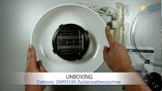 Clatronic ZWM3199 Zuckerwattemaschine ausgepackt bei computeruniverse HD [upl. by Tomasina474]