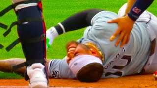 Yoan Moncada Injury Goes Down Running to First Base FULL CLIP Guardians vs White Sox  MLB News [upl. by Farmelo]