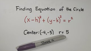 Pre Calculus Finding the Equation of the Circle Given the Radius and Center [upl. by Aztinaj]