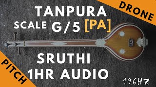 Tanpura Sruthi  Drone  G Scale or 5 Kattai  Pa Panchamam Pancham  196Hz [upl. by Panter]