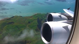 Singapore Airlines Airbus A380  amazing take off in Auckland on our way to Singapore [upl. by Nesilla620]