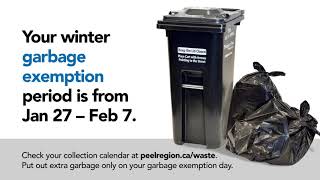 Region of Peel winter garbage exemption period [upl. by Skylar]