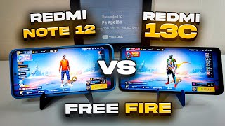 REDMI NOTE 12 vs REDMI 13C FREE FIRE 📱✅ Qual e o melhor  🤔 [upl. by Eulalie]