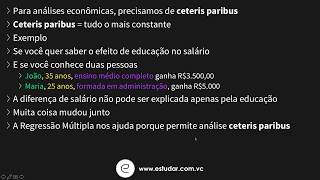 Econometria  Regressão Linear Múltipla  Interpretação Ceteris Paribus [upl. by Htebirol]