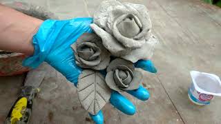 Flower vase making  Cement craft ideas [upl. by Alik265]