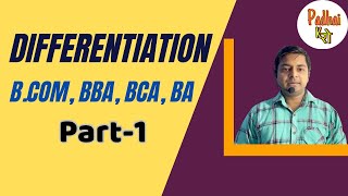 Differentiation  Part1  Basic Derivative  Bcom  BBA  BCA  BA PadhaiKroqq8de [upl. by Emmet871]