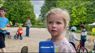 Une course de draisiennes entre 101 enfants de 2 à 5 ans [upl. by Tumer511]