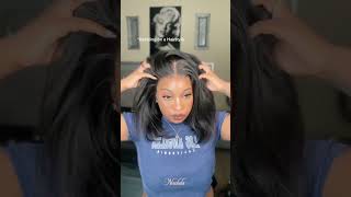 Nadula 7x5 PreBleached Natural Looking Yaki Bob Straight Glueless Wig [upl. by Assena453]