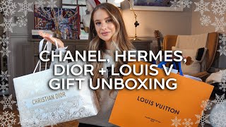 UNWRAPPING BRAND GIFTS NEW CHANEL BAG DIOR  HERMES WISHES  VICTORIA [upl. by Mloc]