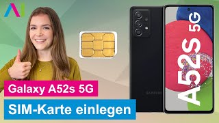 Samsung Galaxy A52s 5G  SIMKarte einlegen • 🂠 • 📲 • 📡 • [upl. by Doe]