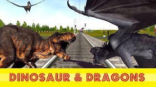 Fun with Train Dragons amp Dinosaurs [upl. by Trill]