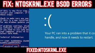 HOW TO FIXED ntoskrnlexe BSOD errors Windows 10 2021 [upl. by Keegan]