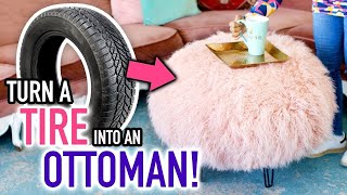 DIY Ottoman Made From a TIRE  HGTV Handmade [upl. by Pleasant]