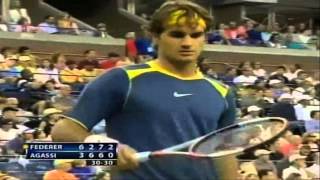 Roger Federer Moments  Backwards and Away DTL Forehand [upl. by Legnaros757]