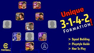 UNIQUE 3142 FORMATION REVIEW  SQUAD BUILDING amp PLAYSTYLE GUIDE  eFootball 2022 Mobile [upl. by Asined]