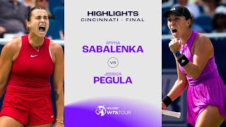 Aryna Sabalenka vs Jessica Pegula  2024 Cincinnati Final  WTA Match Highlights [upl. by Neirod]