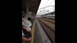 Passing HIMEJI Sta Super Shinkansen [upl. by Arivle]