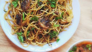 Garlic Mushroom Noodles RecipeVeg Noodles Recipe [upl. by Ferrick]