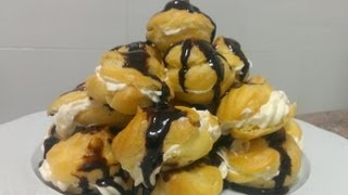 Cómo hacer profiteroles con chocolate  MUY FACIL [upl. by Yesnyl104]