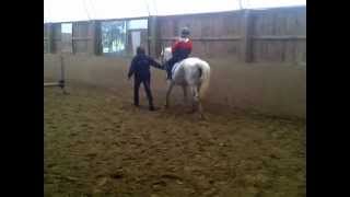 Jonathans first horseback riding lesson [upl. by Mountford]