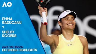 Emma Raducanu v Shelby Rogers Extended Highlights  Australian Open 2024 First Round [upl. by Irap]