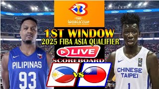 LIVE GILAS PILIPINAS VS CHINESE TAIPEI TAIWAN FIBA ASIA QUALIFIER 2025 LIVE SCOREBOARD [upl. by Gnaoh]