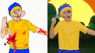 Zombie Dance with New D Billions Heros Funny Drawing Meme video  D Billions Kids Song art memes 😂 [upl. by Maffei172]