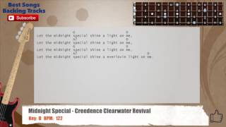 🎻 The Midnight Special  Creedence Clearwater Revival Bass Backing Track with chords and lyrics [upl. by Herzberg]